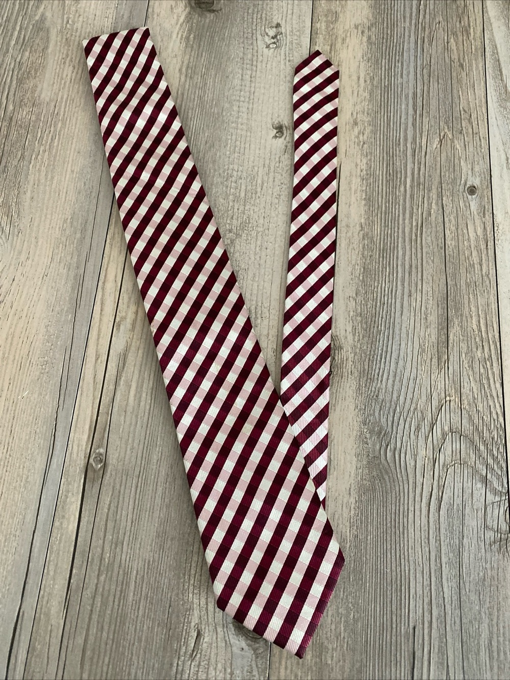 Donald J. Trump Signature Collection Handmade Striped Plaid Necktie Silk